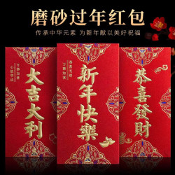 6个/包马年新年红包利是封高档通用磨砂过年红包长款红包袋中国风