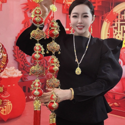 新款创意高档福字丝光葫芦钱袋挂件乔迁新居客厅玄关装饰灯笼串