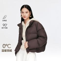 VERO MODA 冬季抽绳纯色短款羽绒外套通勤百搭泡芙羽绒服女