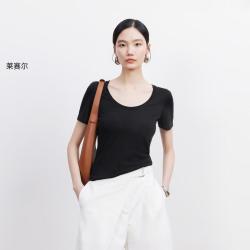 VERO MODA 26夏新品含莱赛尔立体版型百搭U领时髦上衣T恤女