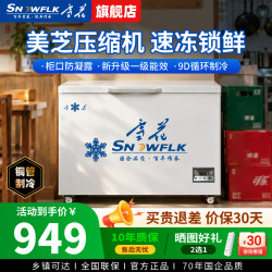 SNOWFLK 冰柜冷冻大容量商用单温冷藏冷冻两用一级能效卧式全冷冻柜全冷藏500升以上2026新款