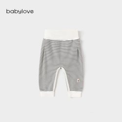 Babylove 婴幼儿大pp裤男女宝宝春秋高腰护肚棉睡裤弹力百搭束脚裤