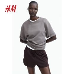 H&M 宽松舒适 女士运动短裤 深棕色 XS 155/64