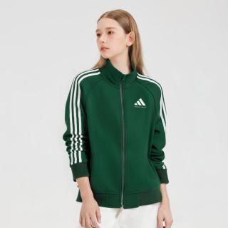 限尺码：adidas 秋季热卖经典三条纹舒适休闲夹克中大童潮流简约宽松外套 绿色 128