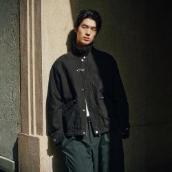 太平鸟 男装2026春秋款国风立领飞机扣宽松男式夹克