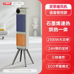 艾美特 暖风机取暖器家用节能石墨烯电暖器壁炉烤火炉小太阳K119