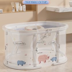 比奇尔 婴儿 成人可用 折叠泡澡桶  家用加厚便携式宝宝洗澡桶  游泳池