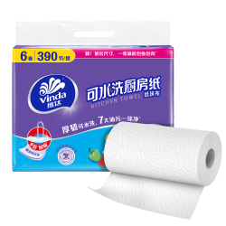 维达 可水洗厨房卷纸 65节*6卷 厨房纸 懒人抹布吸油纸