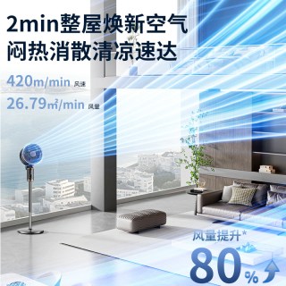 钻石牌 空气循环扇纯铜直流电风扇家用大风力落地扇涡轮遥控轻音