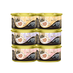 希宝 猫罐头进口全价成猫主食罐头高肉补水慕斯罐混合口味70g*6罐