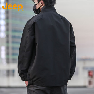 Jeep吉普 立领宽松夹克 黑色 3XL 男士外套