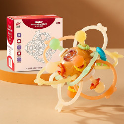 童吉诗 食品级曼哈顿手抓球新生婴儿硅胶可啃咬牙玩具0到3个月6宝宝摇铃4