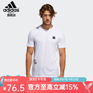 adidas 高尔夫男装T恤短袖男士运动短袖T恤POLO衫圆领男球衣 白色 FK1099 2XL