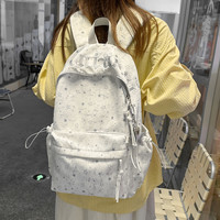 蒂凯森 保罗书包男背包双肩包女韩版初中高中大学生大容量防泼水笔记本电脑 黑色 带星星挂件