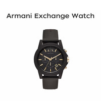Armani Exchange 阿玛尼手表男士黑武士三眼表盘石英腕表七夕送男生AX7105