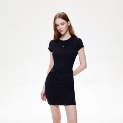 ONLY 秋季金属装饰短袖短裙修身T恤裙连衣裙女