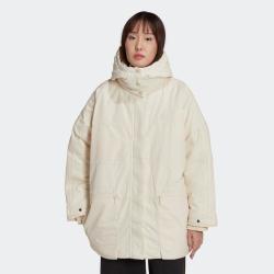 adidas 三叶草 女款可收腰冬装保暖防风连帽宽松休闲棉服气质女装