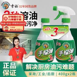 雪豹 手榴蛋强力去油污家庭清洁剂厨房重油污净清洗剂无香型400g*2瓶