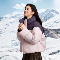 森马 冬轻松羽绒90绒宽松立领简约面包服小个子羽绒服女