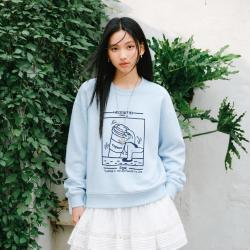 森马 卫衣女秋季针织落肩宽松图案印花衣服舒适百搭小个子上衣