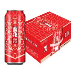 雪花 啤酒 原麦优品10度 500mL*12罐