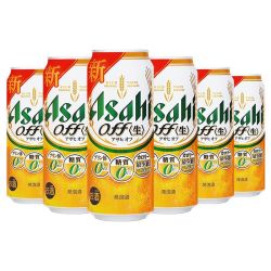 朝日啤酒 日本原装进口Asahi/朝日绿标off极乐啤酒500ml*6罐装零糖零嘌呤