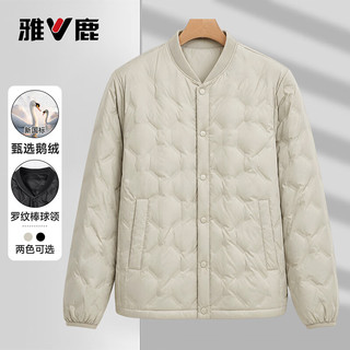 雅鹿 鹅绒轻薄内胆 缎面黑 XL 男士羽绒服