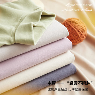 欧迪芬 女士纯棉加绒高领打底衫 黑色 M