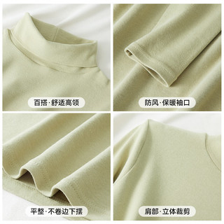 欧迪芬 女士纯棉加绒高领打底衫 黑色 M
