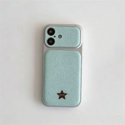 C 裸机手感！日本SIONOSI薄荷绿泼墨星星适用iPhone17ProMax小羊皮手机壳女16Pro/15/14/13