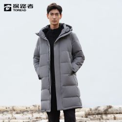探路者 长款羽绒服男冬季新款户外防风防泼水保暖时尚长款羽绒服女