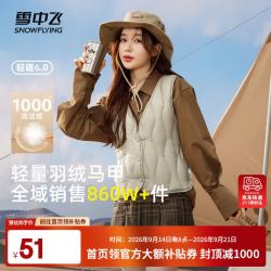 雪中飞 经典新款V领轻薄显瘦羽绒马甲女士羽绒服轻盈蓬松保暖时尚