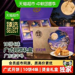 华美 广式月饼 10饼4味 620g 礼盒装