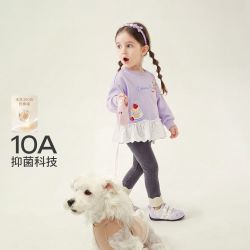 jellybaby 26新品中童百搭女童圆领卫衣露营