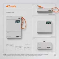 Trozk T3模块化3合1充电宝智能调度22.5W快充电量数显便携 T3（AB）模块 橙色