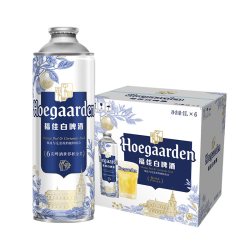 福佳 白啤酒1L*6瓶大罐装11.7°P比利时风味精酿1升装白啤整箱