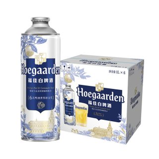 福佳 白啤酒1L*6瓶大罐装11.7°P比利时风味精酿1升装白啤整箱