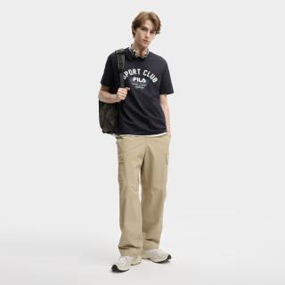 限尺码：FILA 男装运动休闲T恤男士时尚简约舒适百搭纯棉针织短袖衫