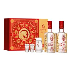 泸州老窖 六年窖头曲52度500ml*2瓶马年生肖礼盒 白酒礼盒