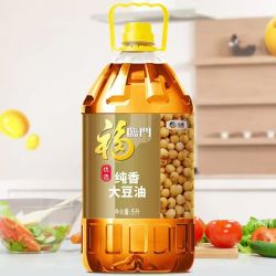 福临门 优选纯香大豆油5L桶装三级转基因食用油家庭实惠装