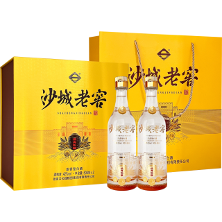 沙城 老窖42度纯粮浓香型纯粮食白酒500ml*2礼盒装