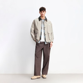 JACK&JONES 防泼水翻领夹克 C00米白色 3XL