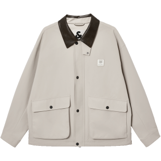 JACK&JONES 防泼水翻领夹克 C00米白色 3XL