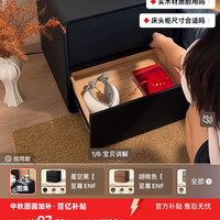 黑色床头柜现代简约2026新款卧室床边柜实木置物收纳柜简易储物柜