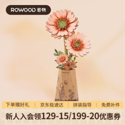 若物 木艺繁花非洲菊 积木花diy手工制作拼装玩具拼图生日礼物送女生
