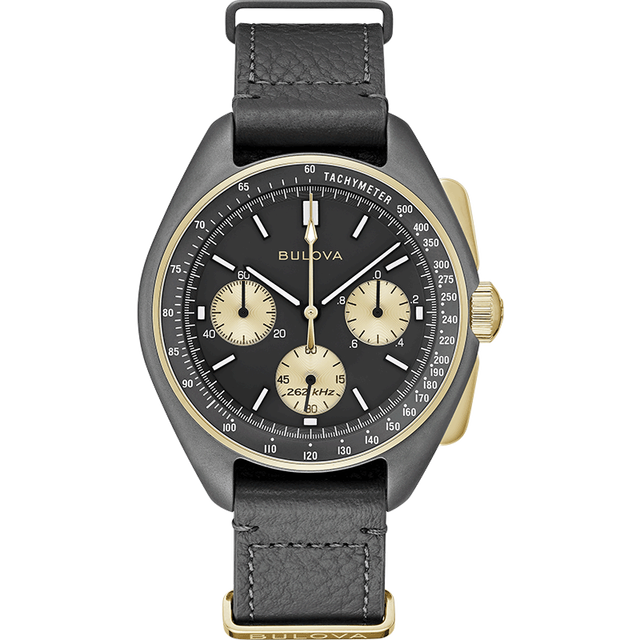 BULOVA 官方旗舰店登月50周年限量款熊猫盘飞行员手表男石英表官方