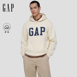 Gap 男士印花logo抓绒连帽卫衣 786912