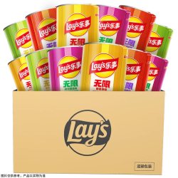 乐事 罐装薯片混合口味（原味/黄瓜/番茄/烤肉）40gx12罐
