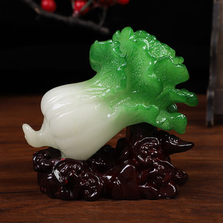 榕力 仿玉白菜摆件 中式树脂工艺品 1个装