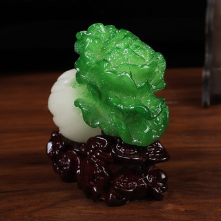榕力 仿玉白菜摆件 中式树脂工艺品 1个装